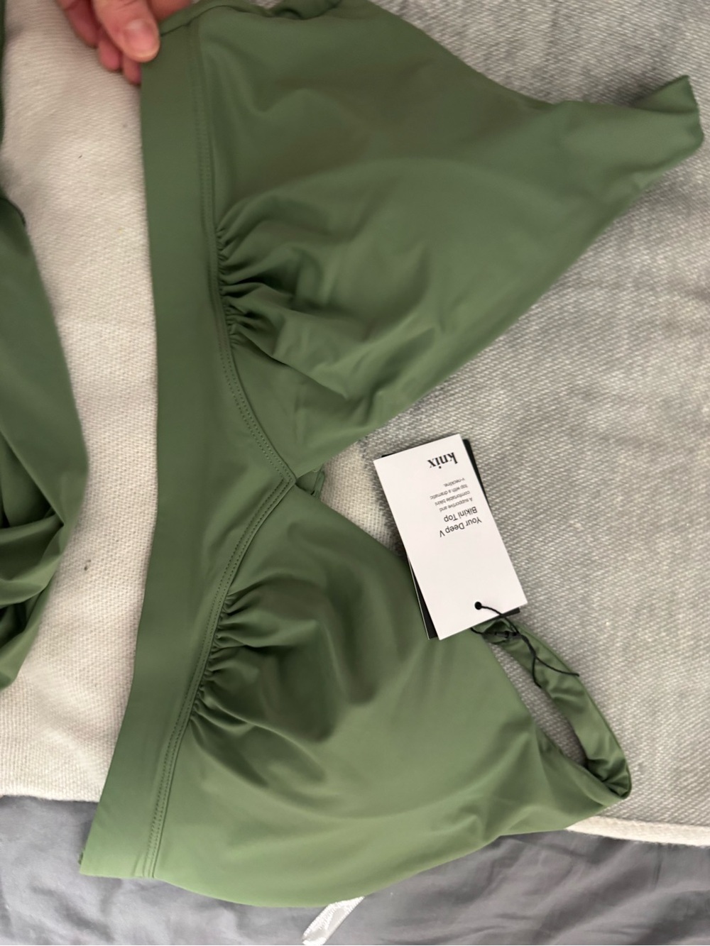 NWT KNIX DEEP V BIKINI TOP+ SARONG Green - Picture 4 of 7